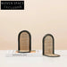 Modern Handmade Metal Rattan Weave Bookends for Living Room Decor & Desktop Display