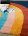 Modern Handmade Polyester Rainbow Semicircle Area Rug for Living Room Bedroom Decor