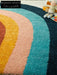 Modern Handmade Polyester Rainbow Semicircle Area Rug for Living Room Bedroom Decor