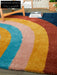 Modern Handmade Polyester Rainbow Semicircle Area Rug for Living Room Bedroom Decor