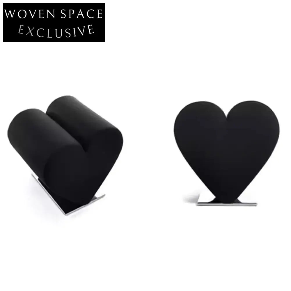 Modern Heart-Shaped Fabric Fiberglass Stainless Steel Decorative Sculpture for Home