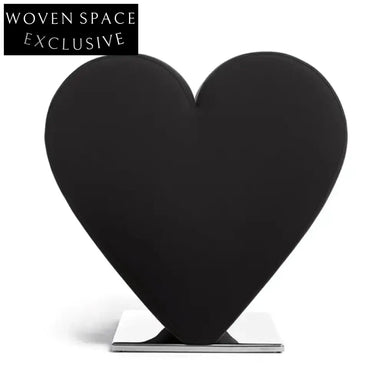 Modern Heart-Shaped Fabric Fiberglass Stainless Steel Decorative Sculpture for Home