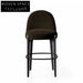 Modern High Back Fabric Bar Stool, Metal Base, Dining Seating