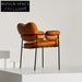 Modern High-Back Leather Accent Dining Chair with Sturdy Metal Frame