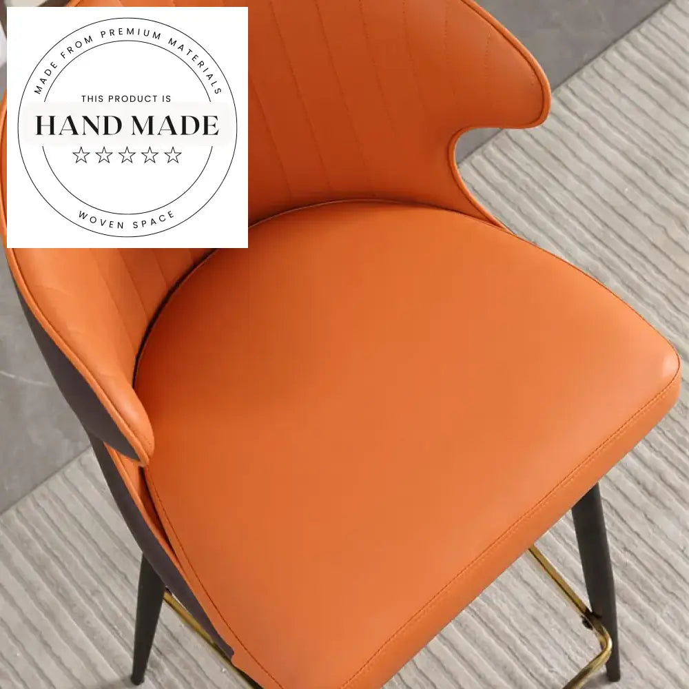 Modern High Back Leatherette Metal Bar Stool for Kitchen & Dining Bar Stool