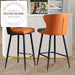 Modern High Back Leatherette Metal Bar Stool for Kitchen & Dining Bar Stool