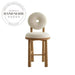 Modern High Back Teddy Fabric Bar Stool, Solid Wood Frame