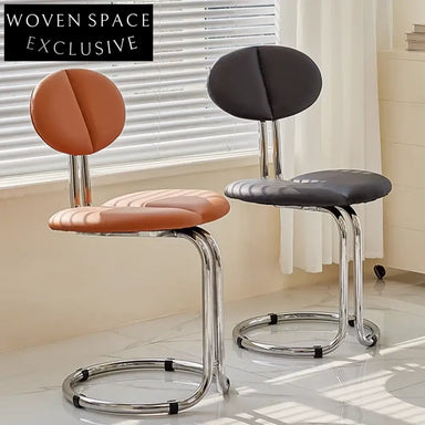 Modern High Back Vintage Metal Velvet Upholstered Carved Dining Chair