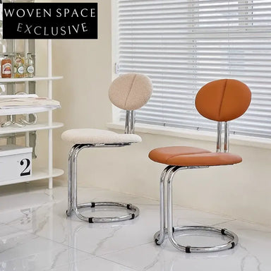 Modern High Back Vintage Metal Velvet Upholstered Carved Dining Chair