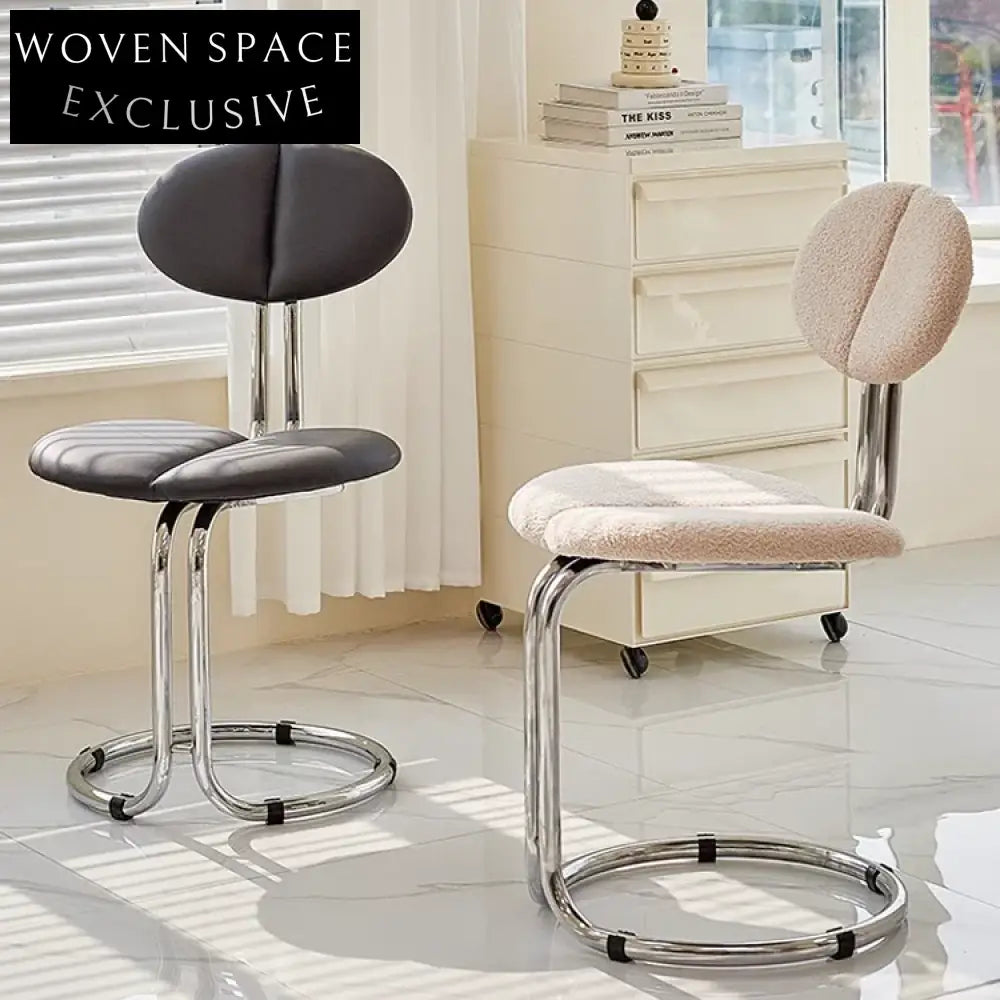 Modern High Back Vintage Metal Velvet Upholstered Carved Dining Chair