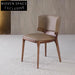 Modern High Back Walnut Wood Leather Dining Chair - Comfortable Restaurant Seating