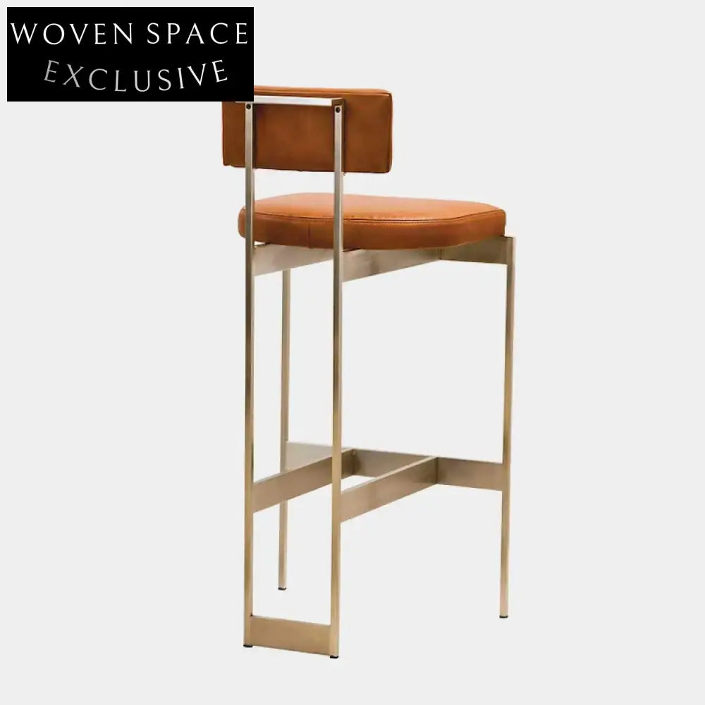Modern High Bar Chair: Stable Metal Frame, Fabric Upholstered Comfort