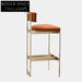 Modern High Bar Chair: Stable Metal Frame, Fabric Upholstered Comfort
