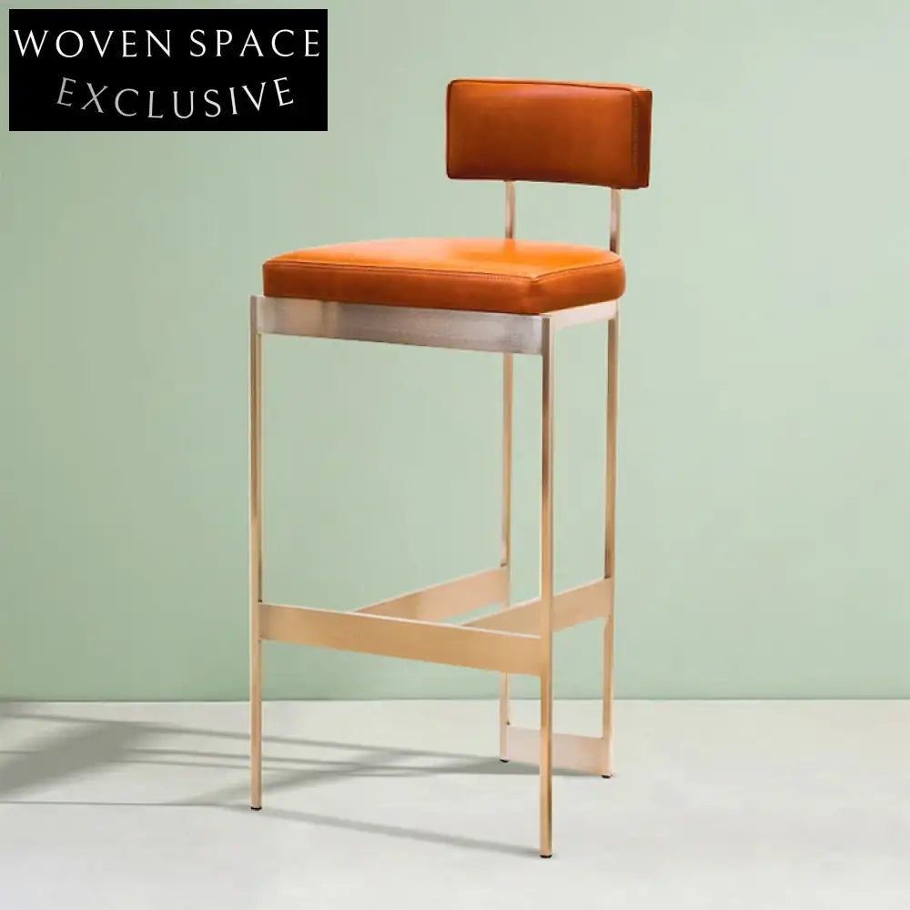 Modern High Bar Chair: Stable Metal Frame, Fabric Upholstered Comfort