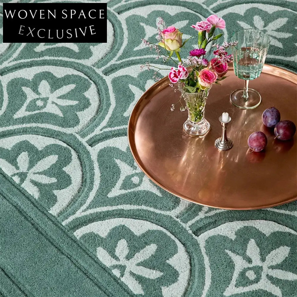 Modern High-End Hand-Made Green Minimalist Luxury Bedroom Bedside Coffee Table Rug