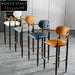 Modern High-End Metal Wooden Fabric Kitchen Bar Stool with Backrest