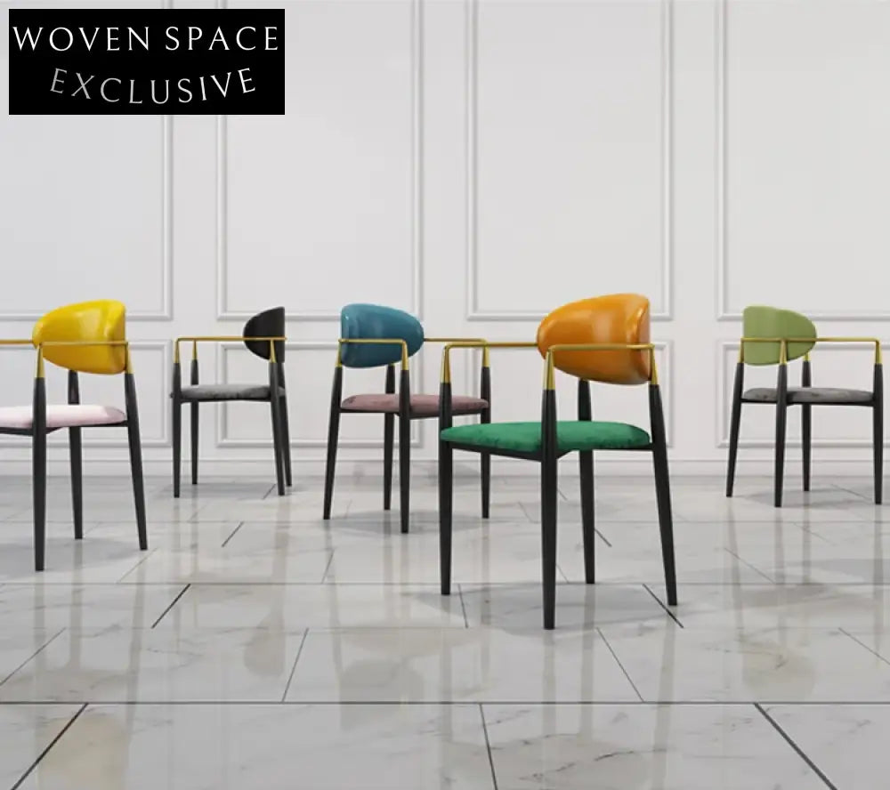 Modern High-End Metal Wooden Fabric Kitchen Bar Stool with Backrest