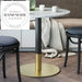 Modern High-Quality Round Metal Base Dining Table with Marble Top