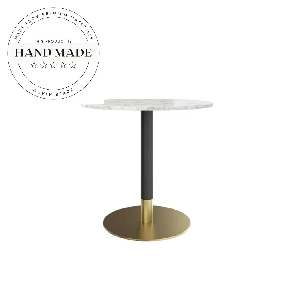 Modern High-Quality Round Metal Base Dining Table with Marble Top