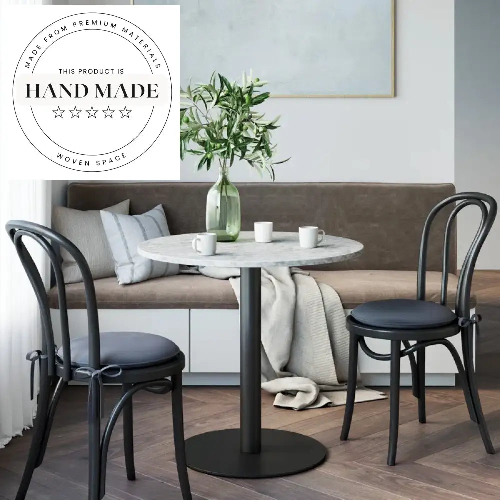 Modern High-Quality Round Metal Base Dining Table with Marble Top