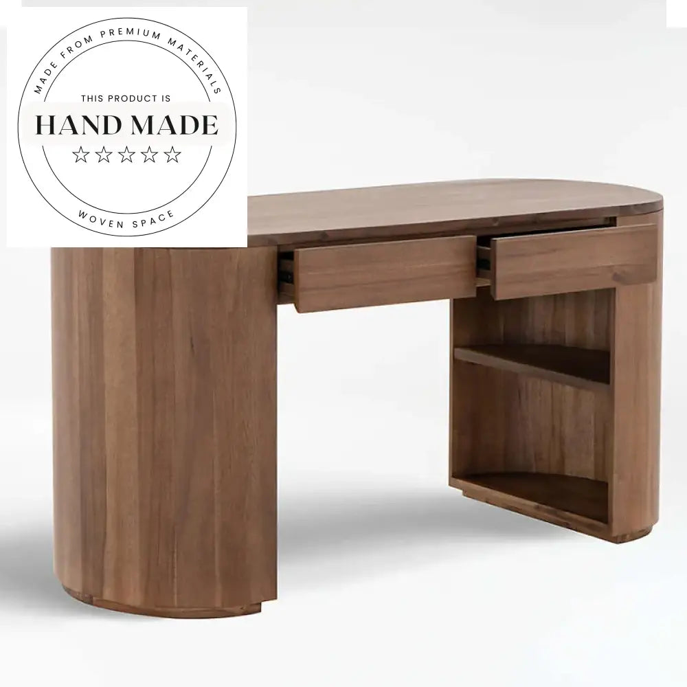 Modern Home Office Solid Wood Executive Walnut Computer Desk