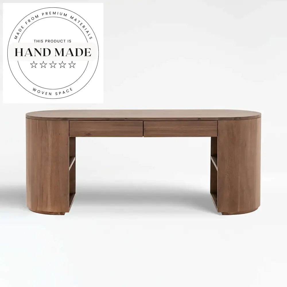 Modern Home Office Solid Wood Executive Walnut Computer Desk