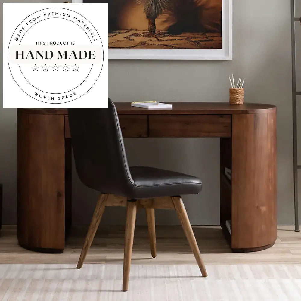 Modern Home Office Solid Wood Executive Walnut Computer Desk