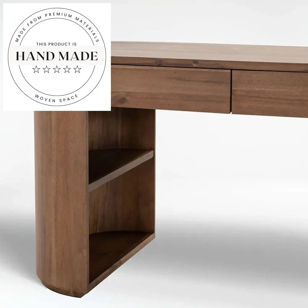 Modern Home Office Solid Wood Executive Walnut Computer Desk — Woven Space