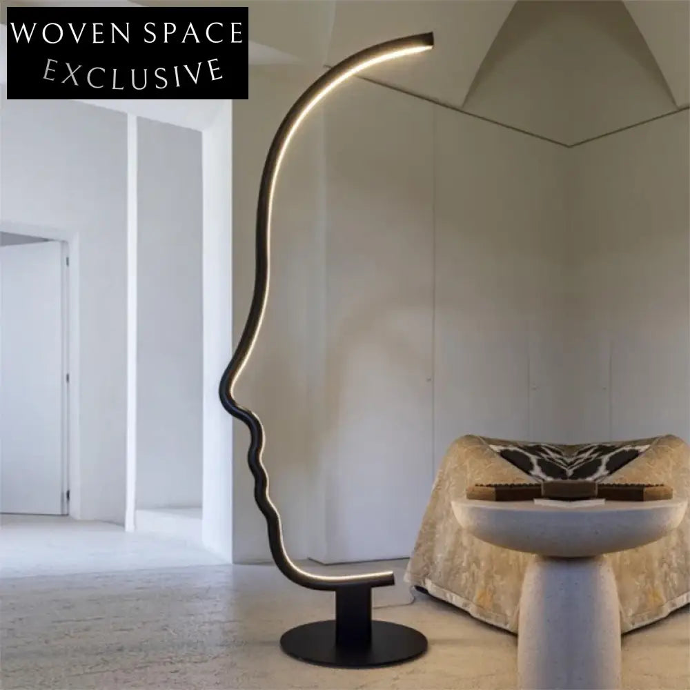 Modern Human Face Metal Floor Lamp - Tall Standing Artistic Room Decor