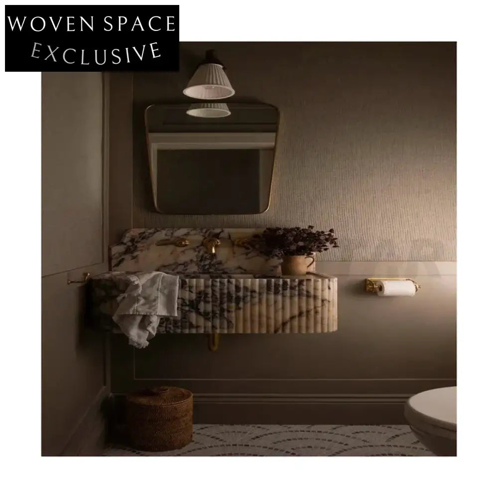 Modern Indoor Design Bathroom Accessory Stone Rectangular Sink Bathroom Decor Calacatta Viola Marble Wash Basin Purple