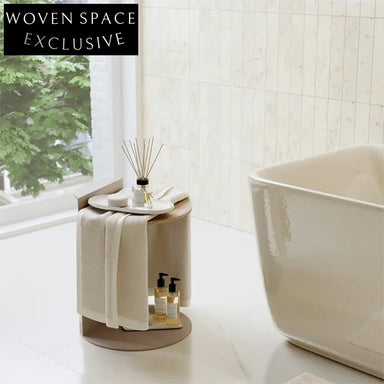 Modern Indoor Living Room Natural Travertine Round Coffee Table Metal Base