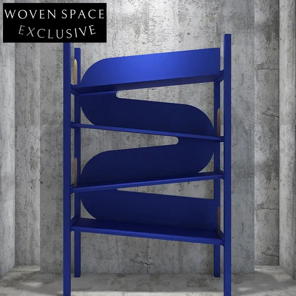 Modern Industrial 4-Tier Display Shelf Cabinet for Living Room or Study