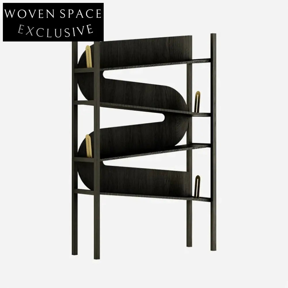 Modern Industrial 4-Tier Display Shelf Cabinet for Living Room or Study