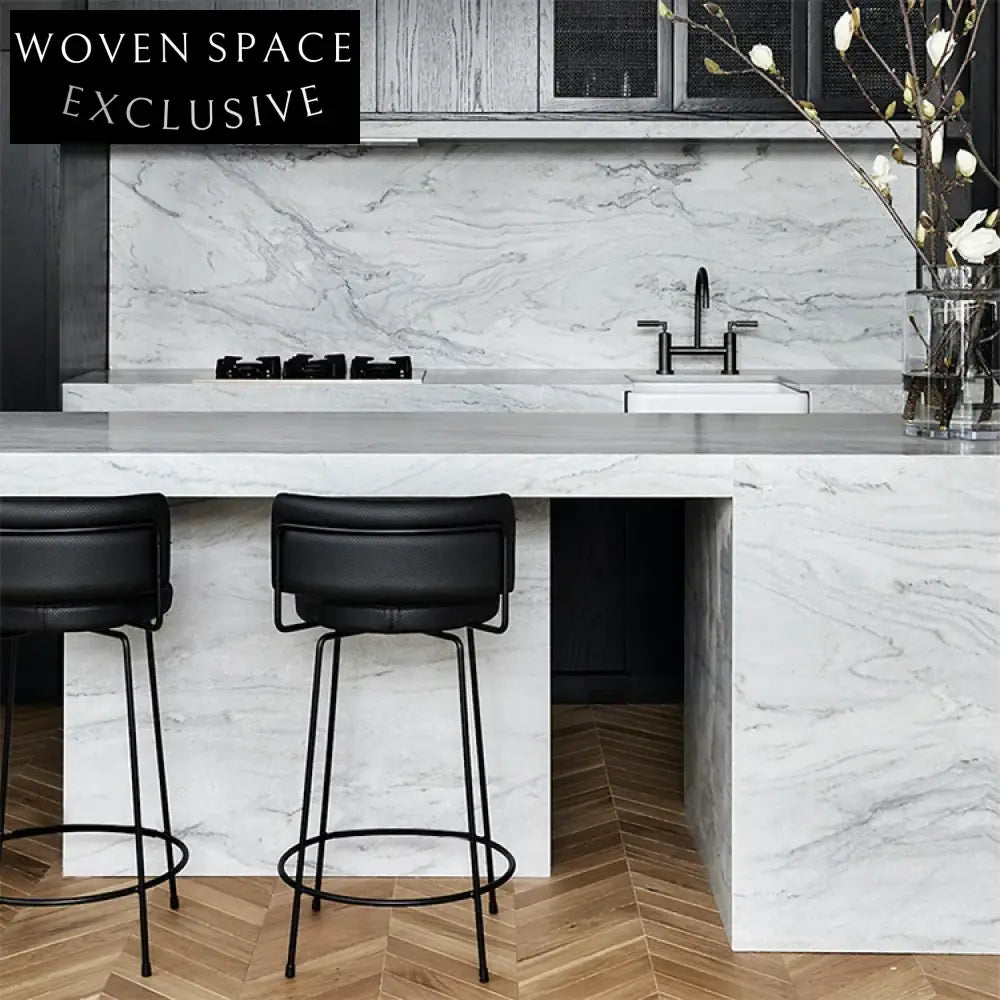 Modern Industrial Black PU Leather Metal Frame High Back Counter Bar Stool