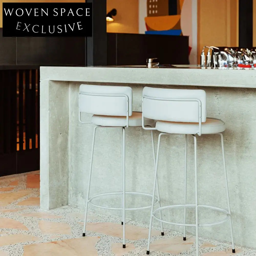 Modern Industrial Black PU Leather Metal Frame High Back Counter Bar Stool