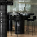 Modern Industrial Black PU Leather Metal Frame High Back Counter Bar Stool