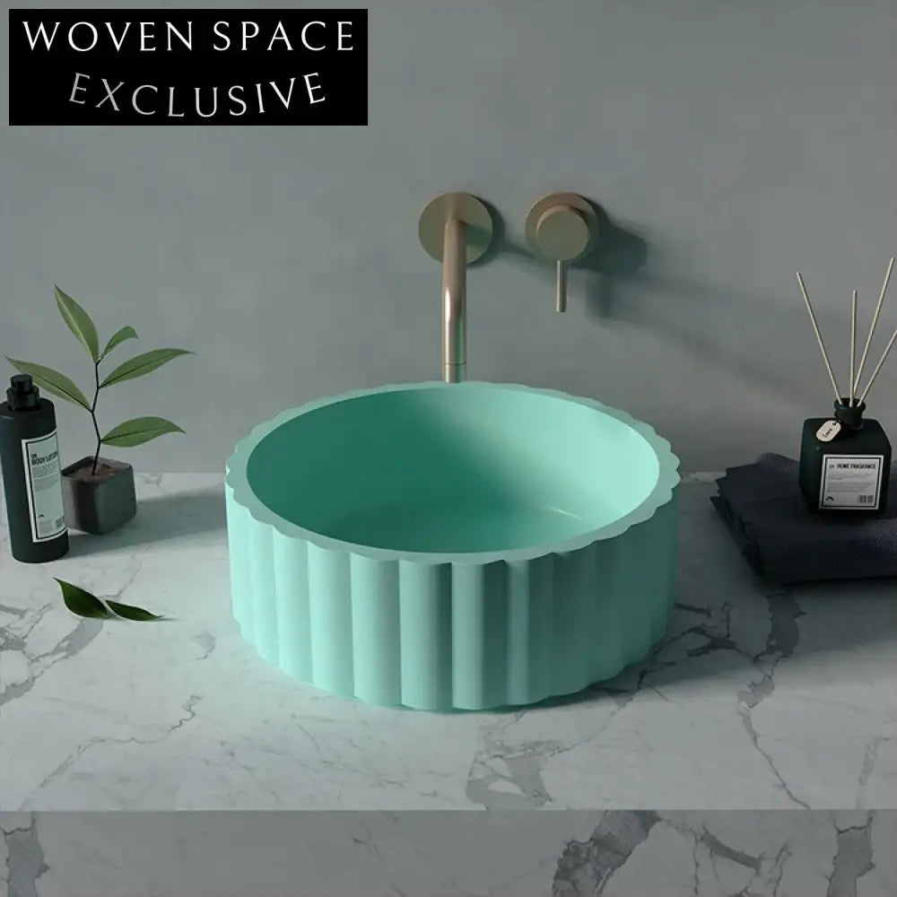 Modern Industrial Concrete Vessel Sink - Elegant Round Countertop Bathroom Basin Design