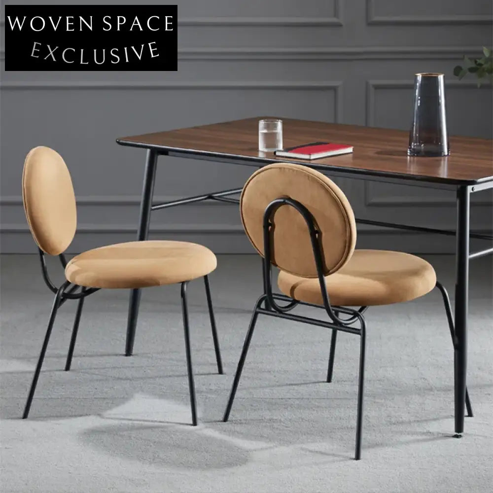 Modern Industrial Fabric Dining Chair with Metal Frame for Restaurant Cafe