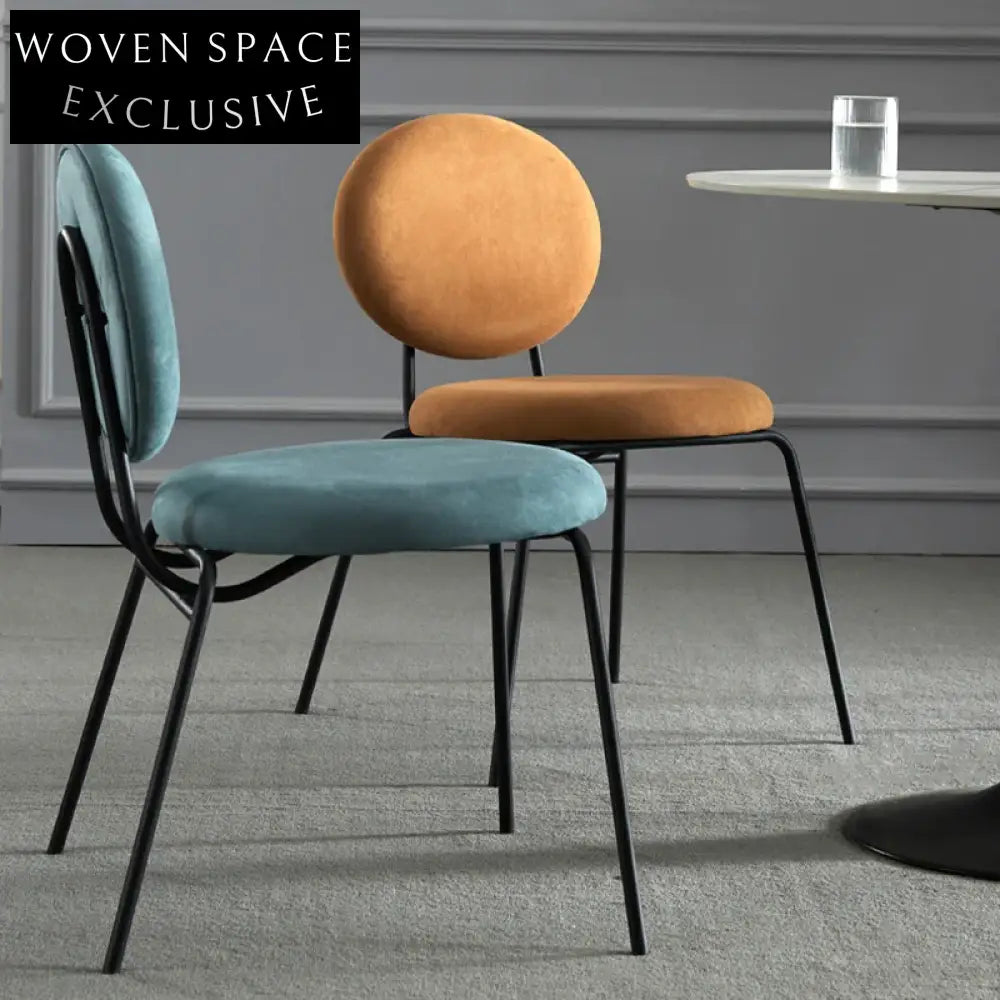 Modern Industrial Fabric Dining Chair with Metal Frame for Restaurant Cafe