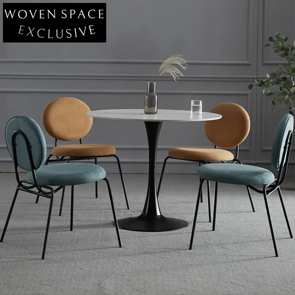 Modern Industrial Fabric Dining Chair with Metal Frame for Restaurant Cafe