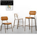 Modern Industrial Leather Upholstered Metal Frame Dining Chair Cafe Seating