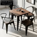 Modern Industrial Loft Style Metal Wood Dining Table for Cafe Restaurant