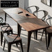 Modern Industrial Loft Style Metal Wood Dining Table for Cafe Restaurant