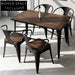 Modern Industrial Loft Style Metal Wood Dining Table for Cafe Restaurant