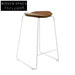 Modern Industrial Metal Bar Stool, Solid Wooden Seat, Tall Counter Chair