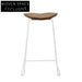 Modern Industrial Metal Bar Stool, Solid Wooden Seat, Tall Counter Chair