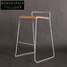 Modern Industrial Metal Frame Plywood Seat High Bar Stool for Kitchen & Cafe