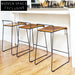 Modern Industrial Metal Frame Plywood Seat High Bar Stool for Kitchen & Cafe
