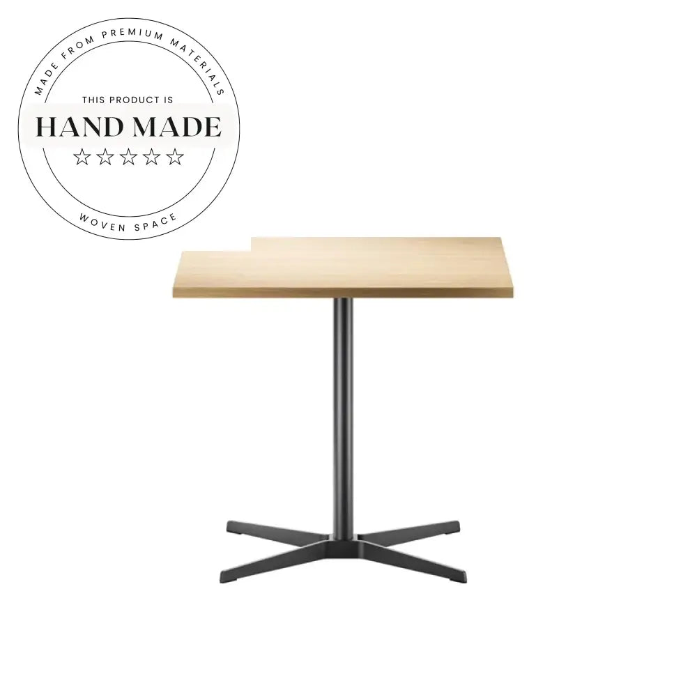 Modern Industrial Metal Pedestal Square Dining Table for Bistro or Cafe