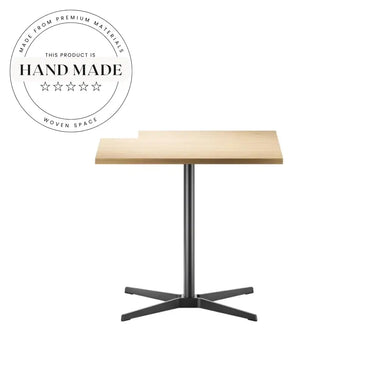 Modern Industrial Metal Pedestal Square Dining Table for Bistro or Cafe